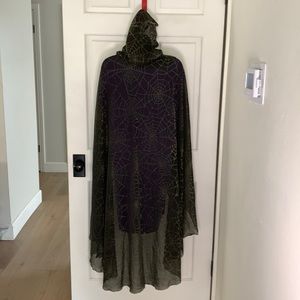 Glitter Spiderweb Hooded Cape